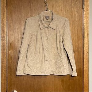 J. Jill Woman's Beige Cotton Blend Quilted Woman’s Jacket Size XS